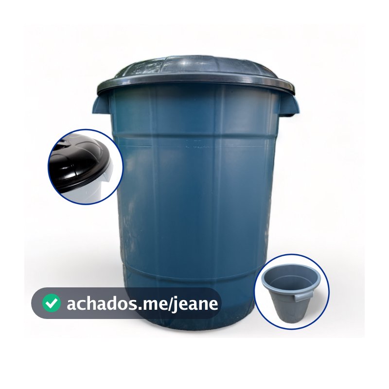 Lixeira Grande Com Tampa Cesto De Lixo Organizadora Para Areas Externas e Internas  De 95L 64L  28L