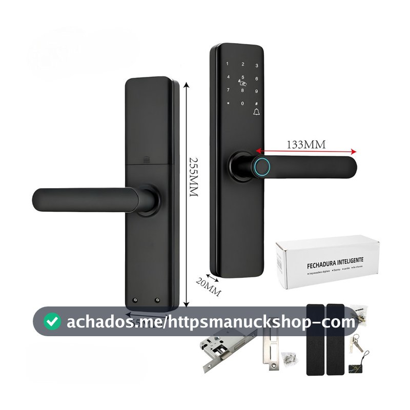 Fechadura Eletrônica Smart Door com Impressão Digital, Senha, Cartão NFC e Chave Mecânica fang