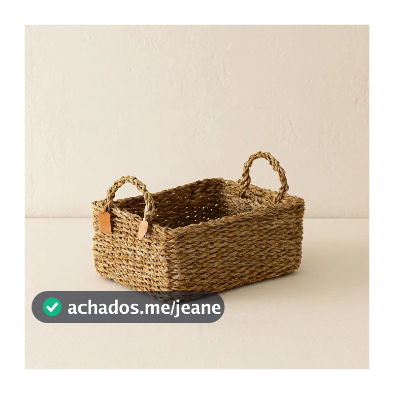 Cesto Natural Organizador Cachepot Pequeno Multiuso Cestaria Seagrass Boho decorativa Organiza Ambientes