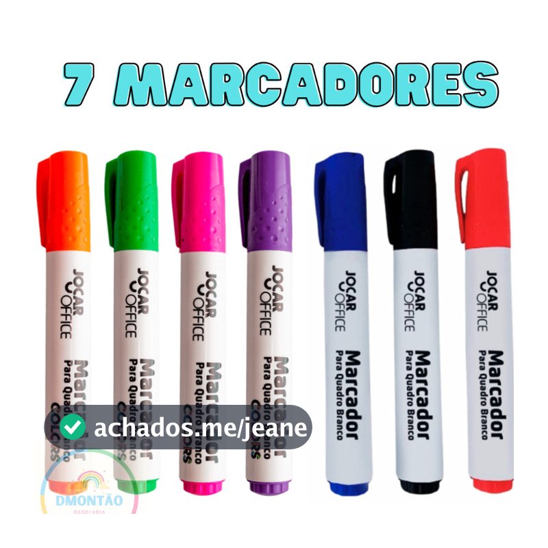 Caneta Marcador Para Quadro Branco Jocar Office- 7 Pincel Marcadores