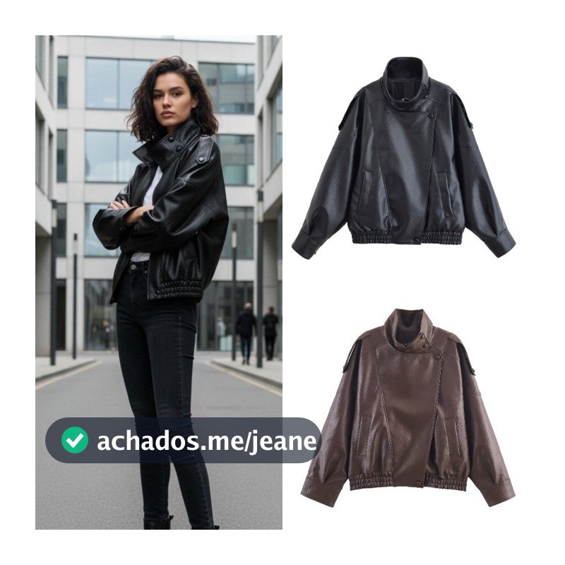 Outono Inverno Solto Jaqueta De Couro Feminino Retro Rua Lichia Modelado Falso Streetwear Plutônio Outwear