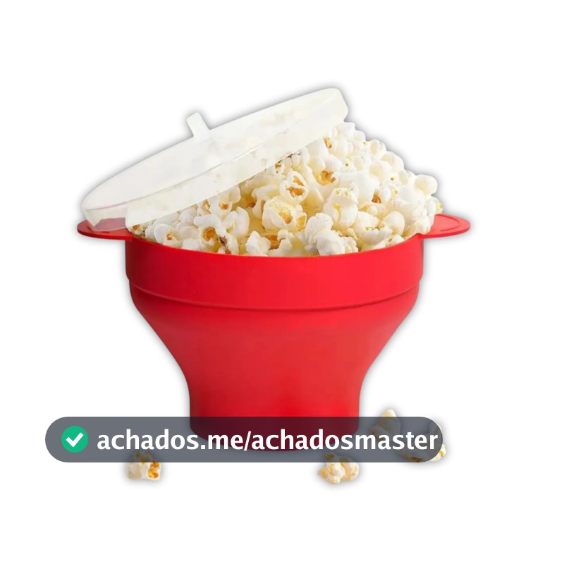 Pipoqueira Grande Para Micro-ondas Sem Óleo Balde Pipoca Silicone Redonda Com Tampa Livre BPA