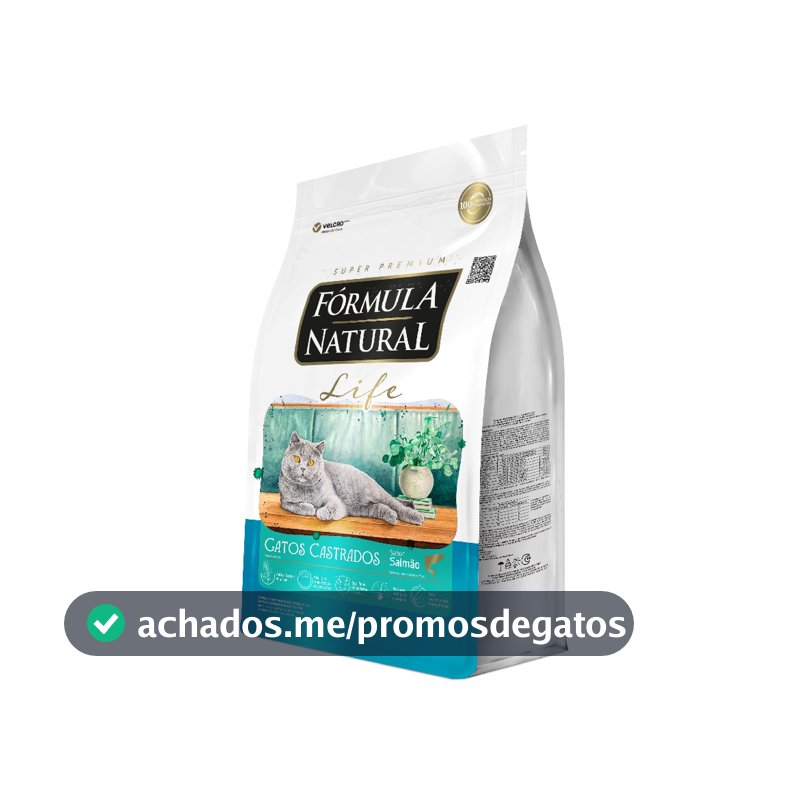 Ração Fórmula Natural Life Gatos Castrados Sabor Salmão 15kg Adimax