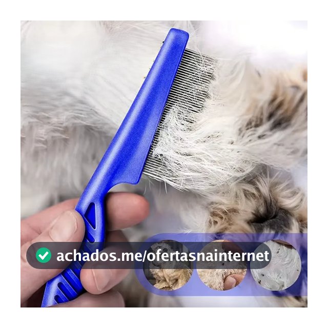 Pente Fino para Pets Cachorro Tirar Pulga Piolho Pelos Longos Curtos Ferplast