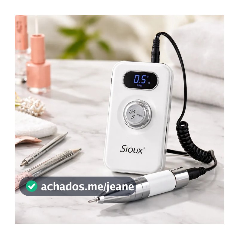 Lixadeira de Unha Motor Sioux-18 45mil Rpm Com Base Portátil S18 Gel  Sem Fio Portátil 45000 Rpm 36w