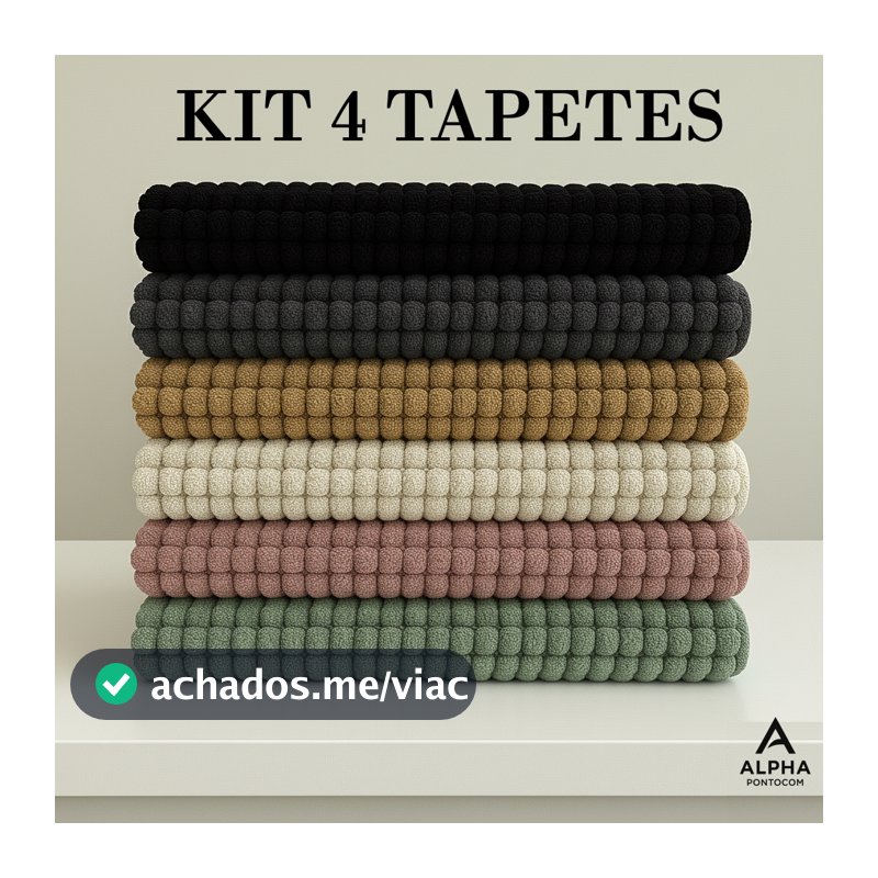 Tapete Bolinha KIT 4 Unidades Microfibra Banheiro Popcorn 38x58 Antiderrapante Macio Alta Absorção