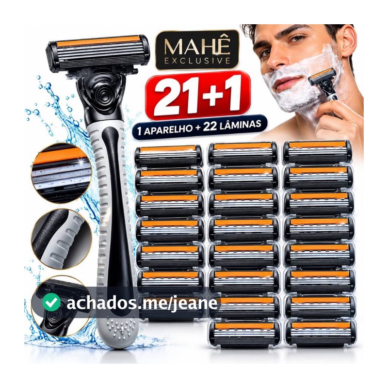 Kit Barbeador Prestobarba Unissex 21 Lâminas Refil + Aparelho