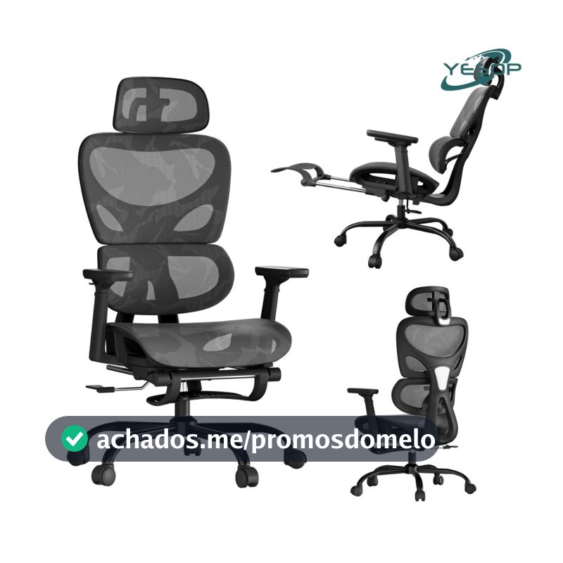 YESOP Cadeira De Escritório Ergonômica Com Apoio Lombar E De Pernas Assento Zero Gravity Cor Preto