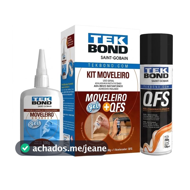 Kit  Cola Instantanea Em Gel 200 100g + Ativador Qfs 200ml Tekbond