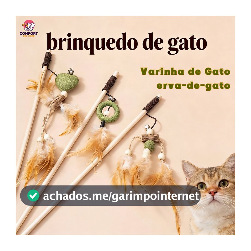 Varinha para gatos, brinquedo para gatos, brinquedo para gatos com catnip Varinha de Gato Varinha Pena Gato