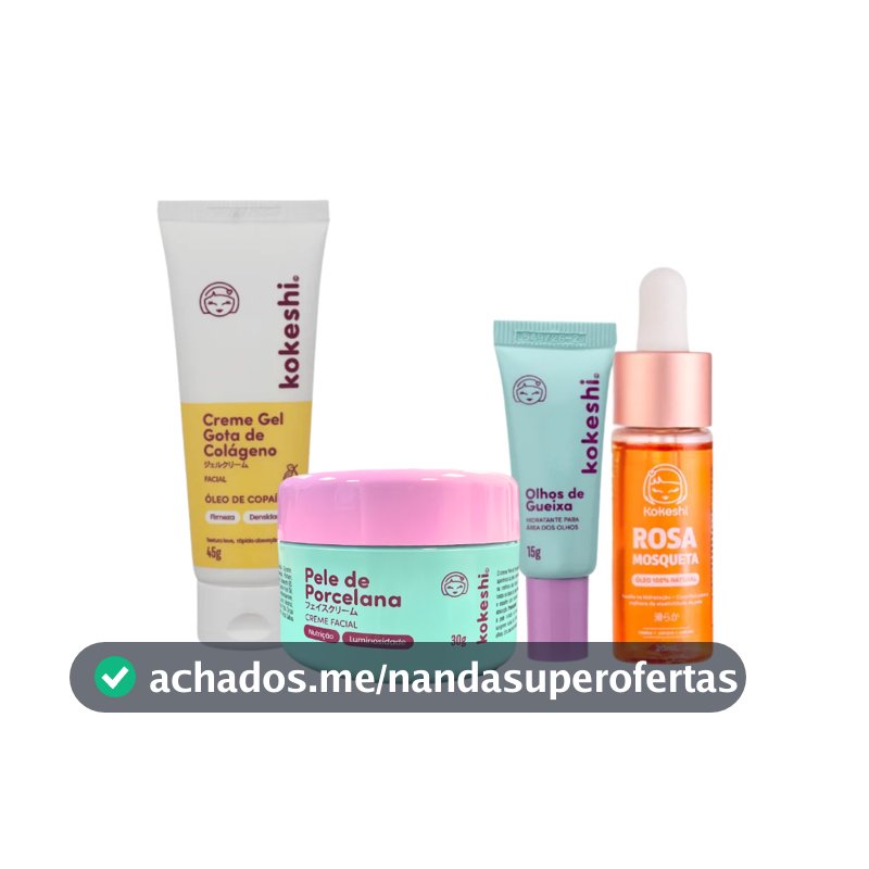 Kit Renovadores Gota de Colágeno e Rosa Mosqueta Kokeshi