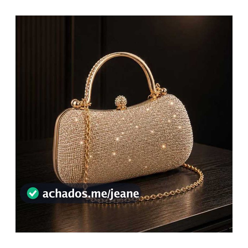 Bolsa feminina de festa e balada com lantejoulas, modelo mão/transversal