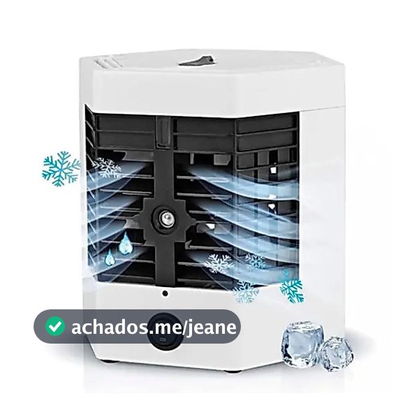 Mini Ar-Condicionado 2 reservatórios para gelo Climatizador Portátil Bivolt com Umidificador
