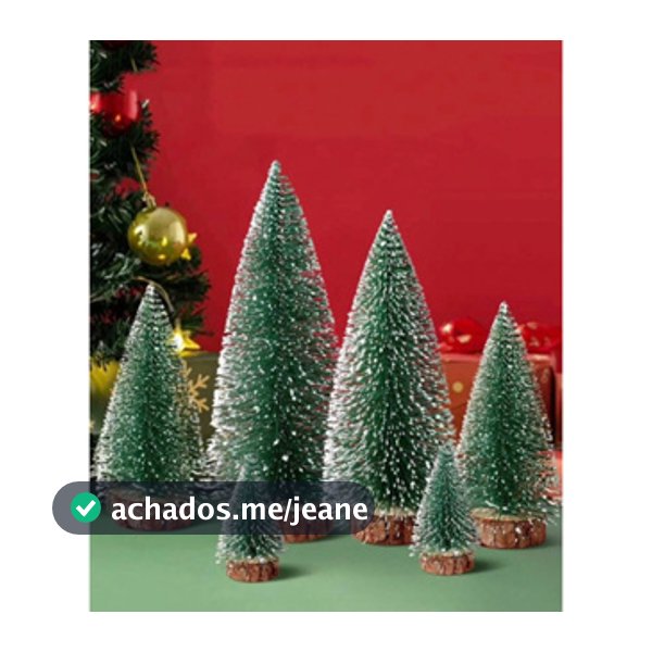 Kit com Mini Pinheiros de Natal 15cm Nat125 Decorativos de Mesa Enfeite Natalino Árvore