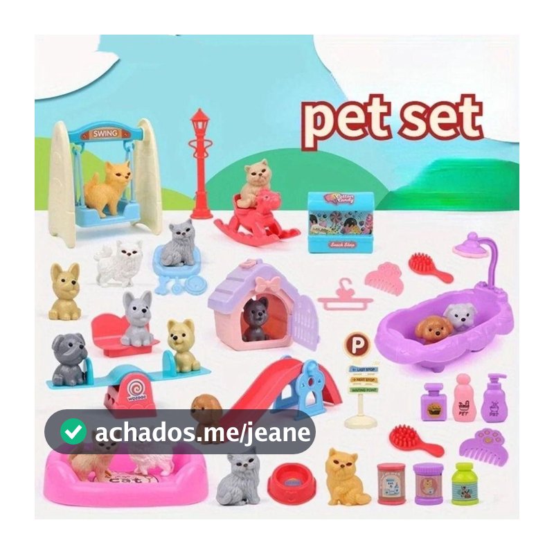 Kit Pet Veterinária Vida Dos Pets Brinquedo Infantil Crianças Miniatura Cor Aleatorio