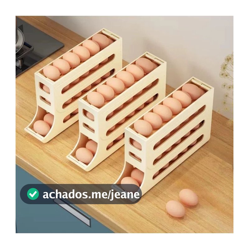 Suporte Organizador De Ovos Dispenser Para Geladeira Prático Anti-Queda Utensílios De Cozinha Original