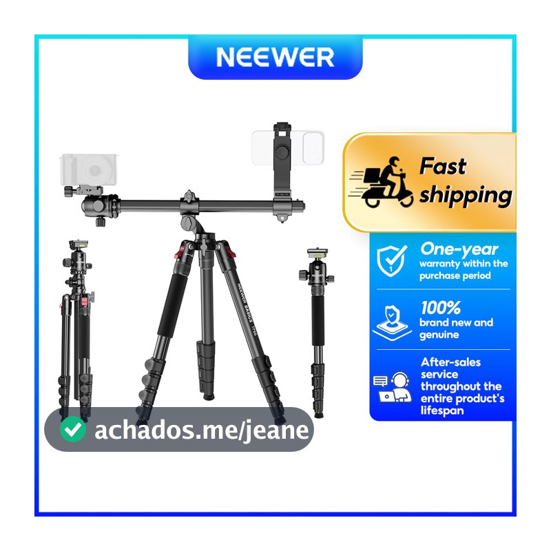 NEEWER BASICS TP66 Tripé Suspenso Horizontal De 64.5 " Para Câmera Dupla , Carga De 22 Lb