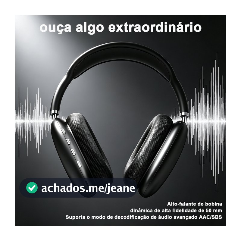 Fone de ouvido Bluetooth Sem Fio Headphone Bluetooth Recarregável P9 Top Casual Esportivo-Air resistente e confortavel