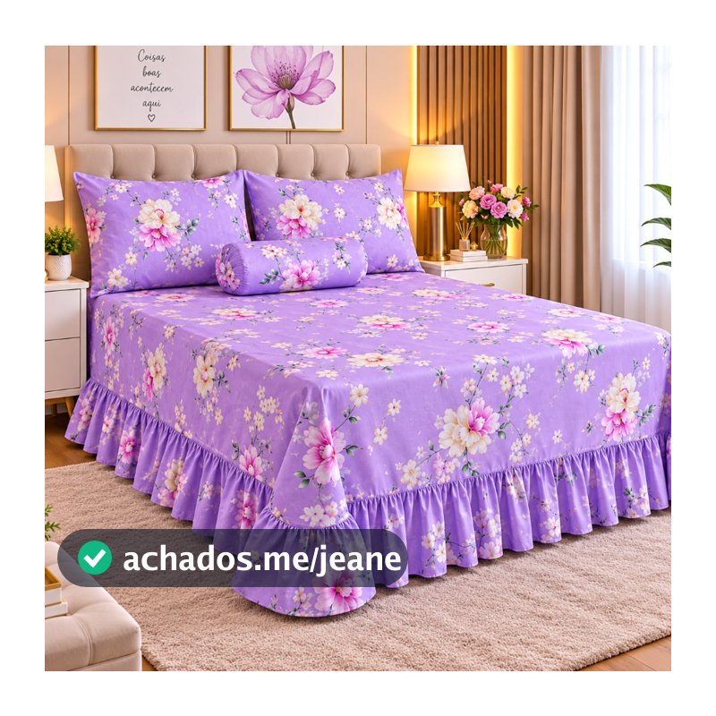 Cobre Leito de Babado Premium Cama Box Casal 2,50x2,60 Padrão Toque De Algodão 400 Fios Estampa Floral