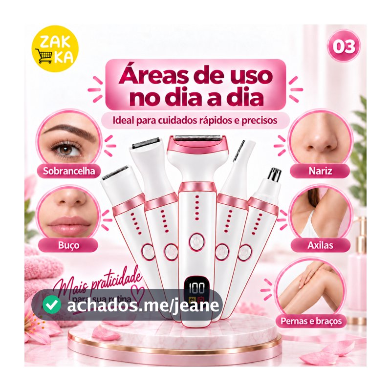 tela de LED Depilador Elétrico 5 em 1 Aparador para Sobrancelha Axila e Corpo de Beleza Completo -M7