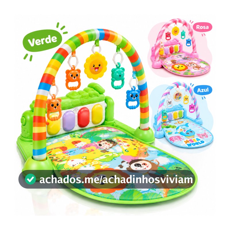 Tapete De Atividade Infantil Para engatinhar AMR-1013 Brinquedo bebe Musical Cor Verde