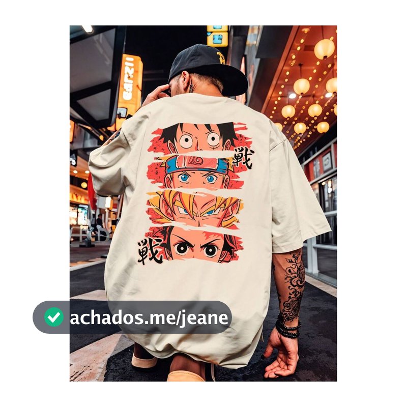 Camisa Camiseta Oversized Streetwear Olhos Anime Piece Luffy Naru Hokague DragonKimetsu YaibaKamado