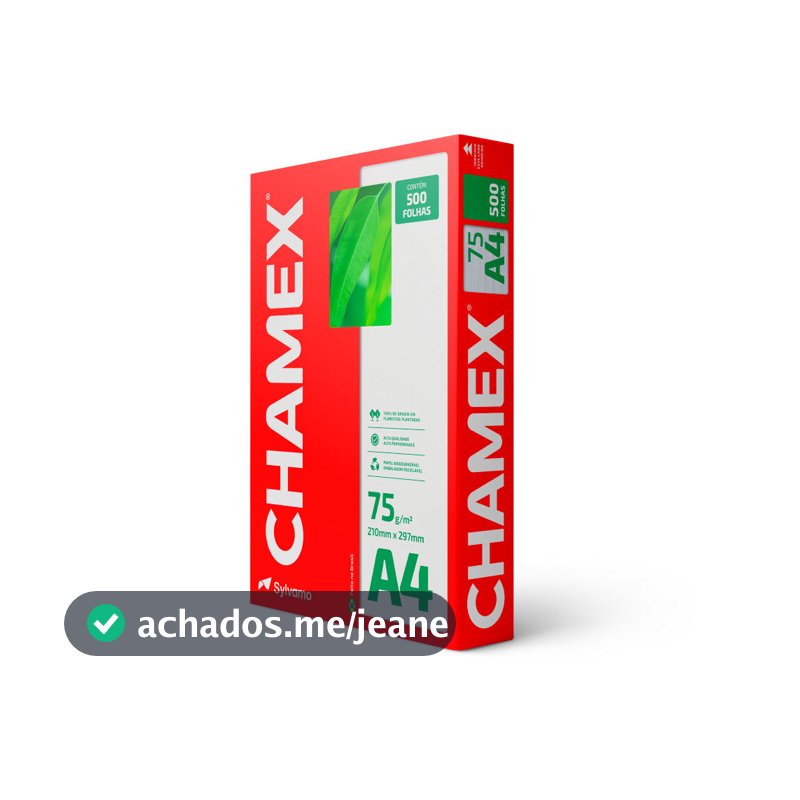 Papel sulfite A4 75g 210x297 com 500 folhas Chamex