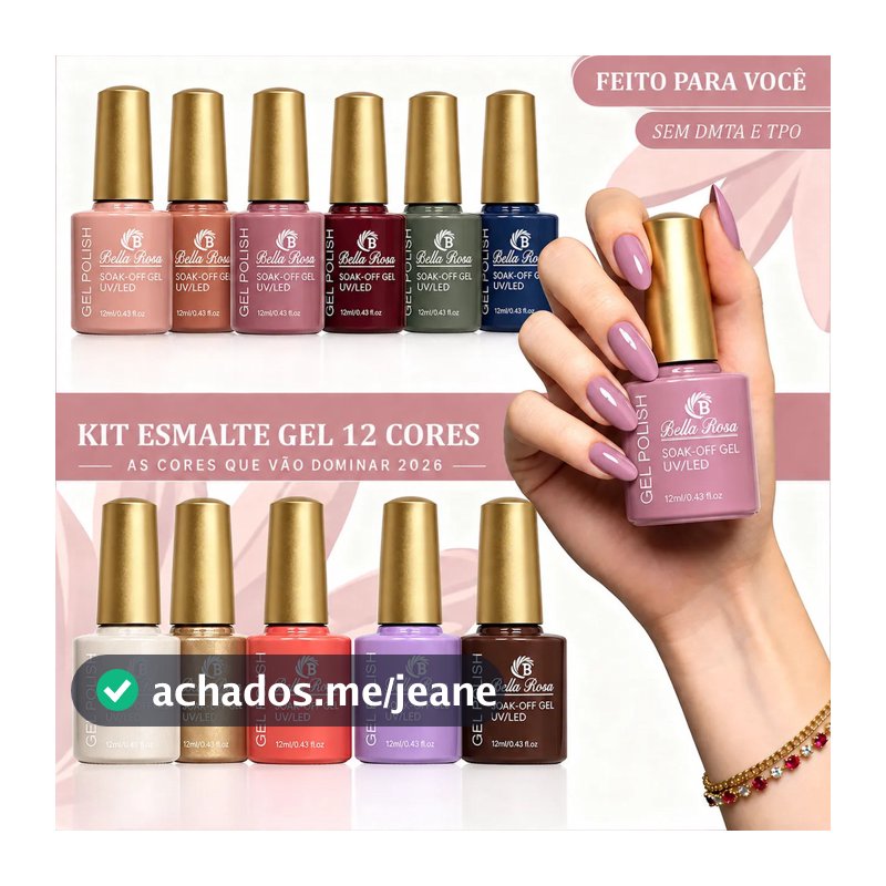 Kit 12 Esmaltes Em Unha Gel Led / Uv Polygel Manicure Pedicure Sortidos
