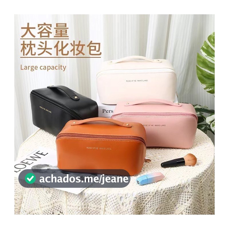 GGUAN KIT 10pcs Bolsa Necessaire Feminina para Maquiagem e Cosméticos Couro  Maleta De Grande Capacidade Portátil