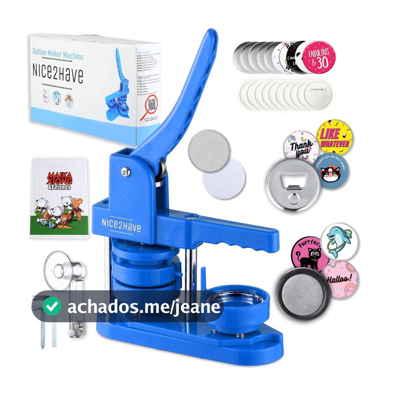 3 Kit Completo Máquina de Bottons 32/44/58mm com 100 Peças Cada – DIY Fácil e Divertido!