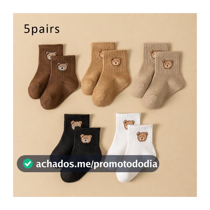 Meias Bborn Unissex Para Bebês Meninas E Meninos , Pacote Com 5 – Corte Baixo Macio Respirável Crianças Pequenas (1 A 5)