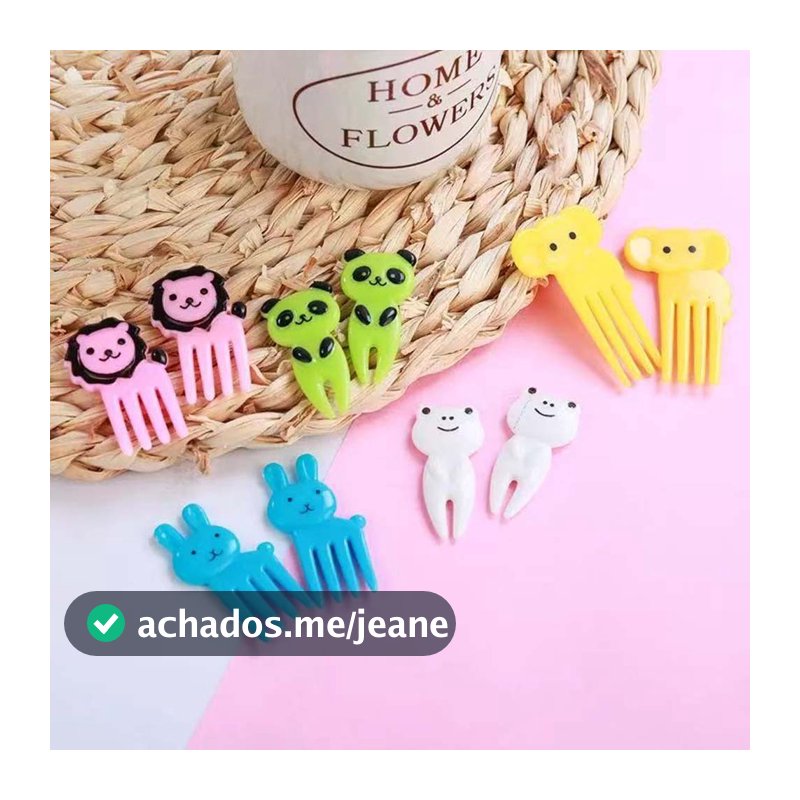 Kit 10/20/30/50 Peças Garfinho Palitos Para Fruta Petiscos Lancheira Animais Infantil