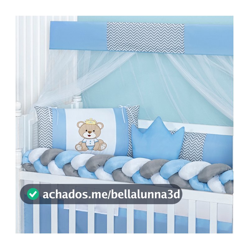 Kit Berço Completo Menino 11 Peças Lindo Confortável Safari Estampado Slim