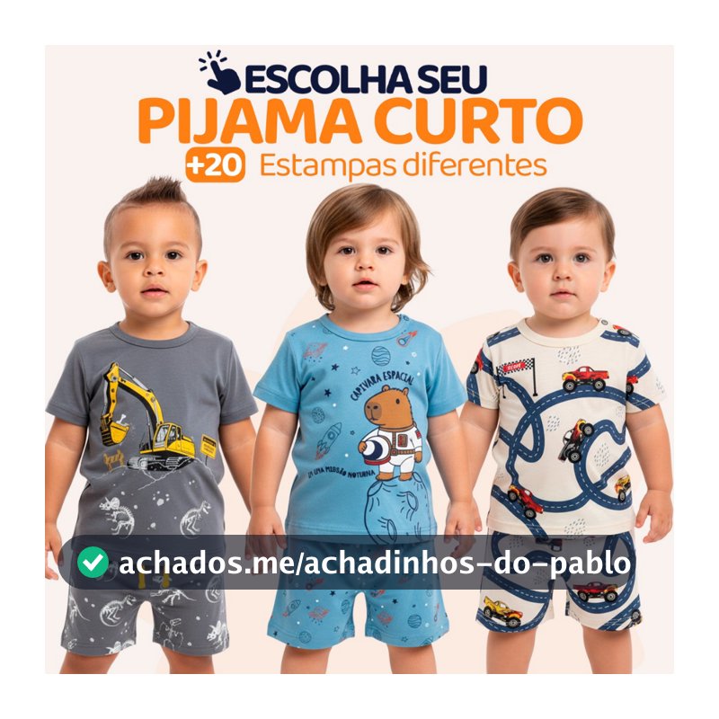 Pijama Curto Bebê Menino Confortável Roupa de Bebê para Dormir Pijama Verão Bebê Masculino do 1 ao 10 l06