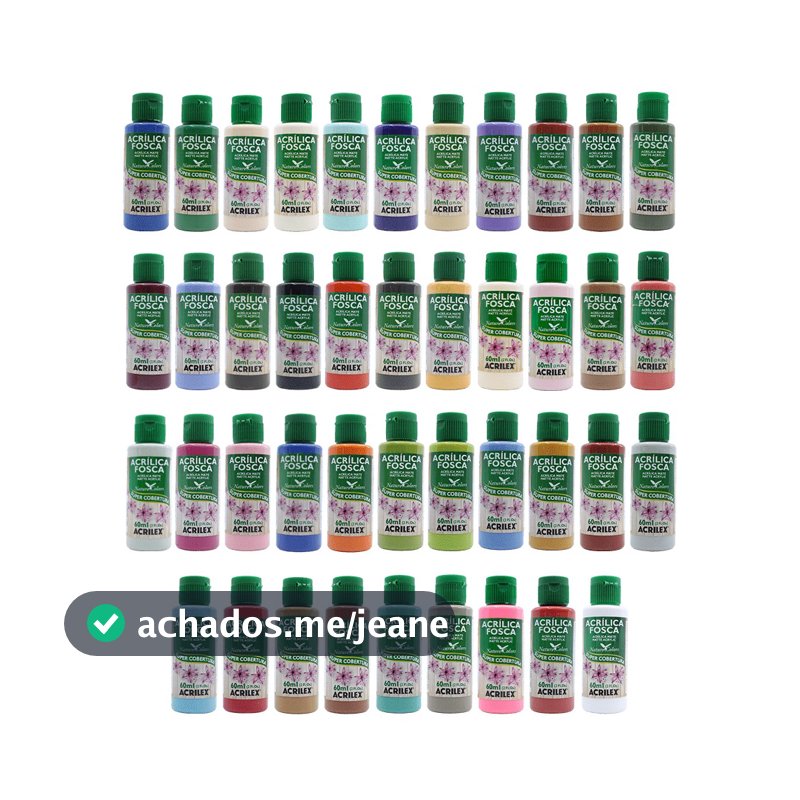 Tinta Acrílica Fosca 60ml Acrilex - Kit 5 Frascos - Escolha as Cores No Chat