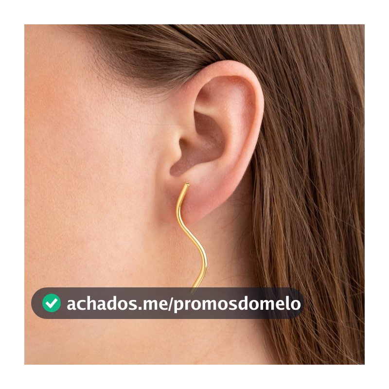 Brinco Feminino Dourado, Linha Elegante Semijoia Banhada a Ouro 18k, Delicado Uso Diário