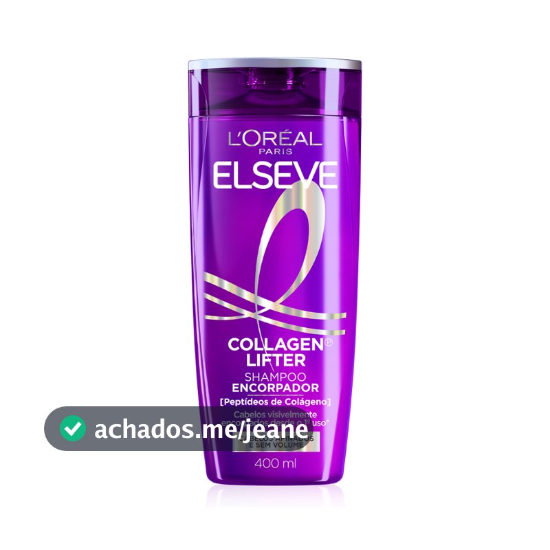 Shampoo Encorpador para Cabelos Finos e Sem Volume, Reconstrói Massa Capilar L'Oréal Paris Elseve Collagen Lifter 400ml