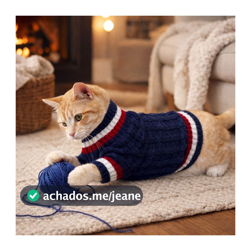 Roupinha para Gato Tricot Listrada - Quentinha e Confortável - Katlen Trico