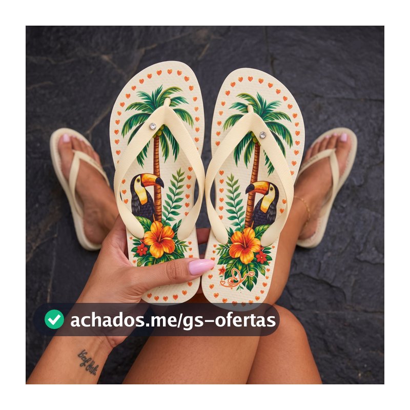 Sandália Feminina Florêcy Estampada Original para Praia 33 ao 40