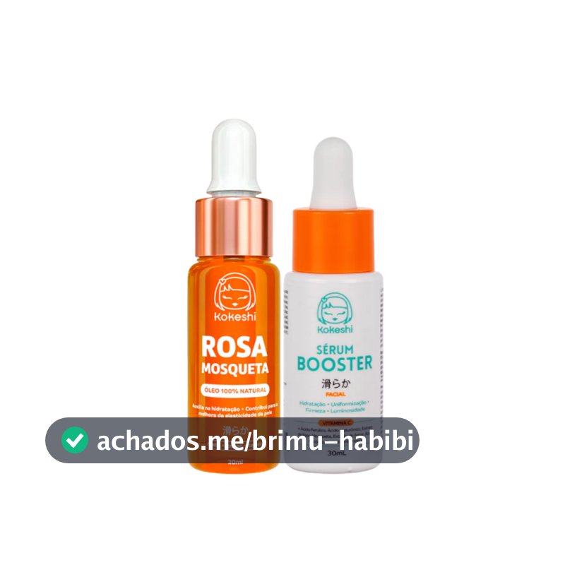 Kit Kokeshi Sérum Vitamina C + Óleo Rosa Mosqueta 100% Puro