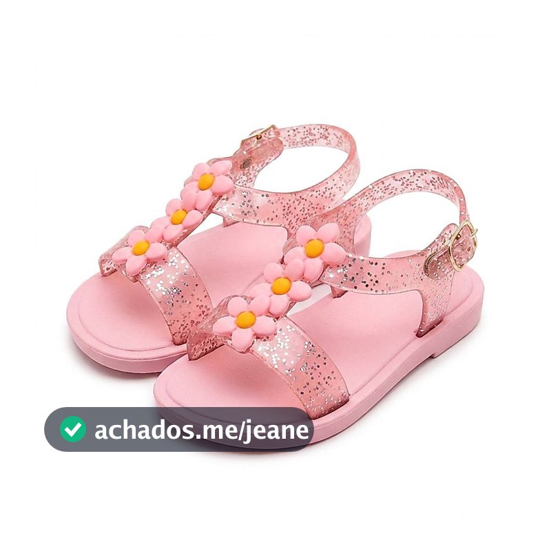 Sandália feminina Infantil Conforto Emborrachado para menina Florzinha Rosa