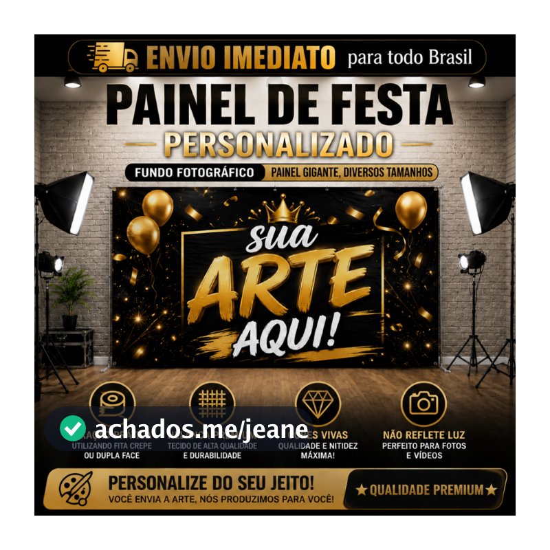 Painel de Festa Personalizado Gigante Fundo Fotográfico Decoração Aniversário com Sua Foto Arte Vários Tamanhos