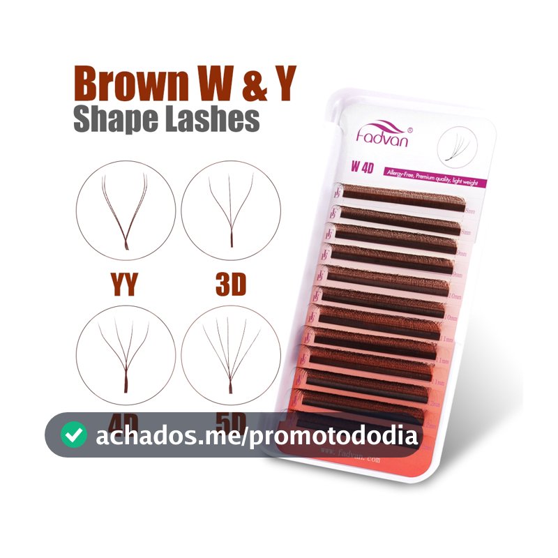 FADVAN Cílios Cor Marrom YY 3DW 4DW 5DW Forma Extensões De Postiços Naturais