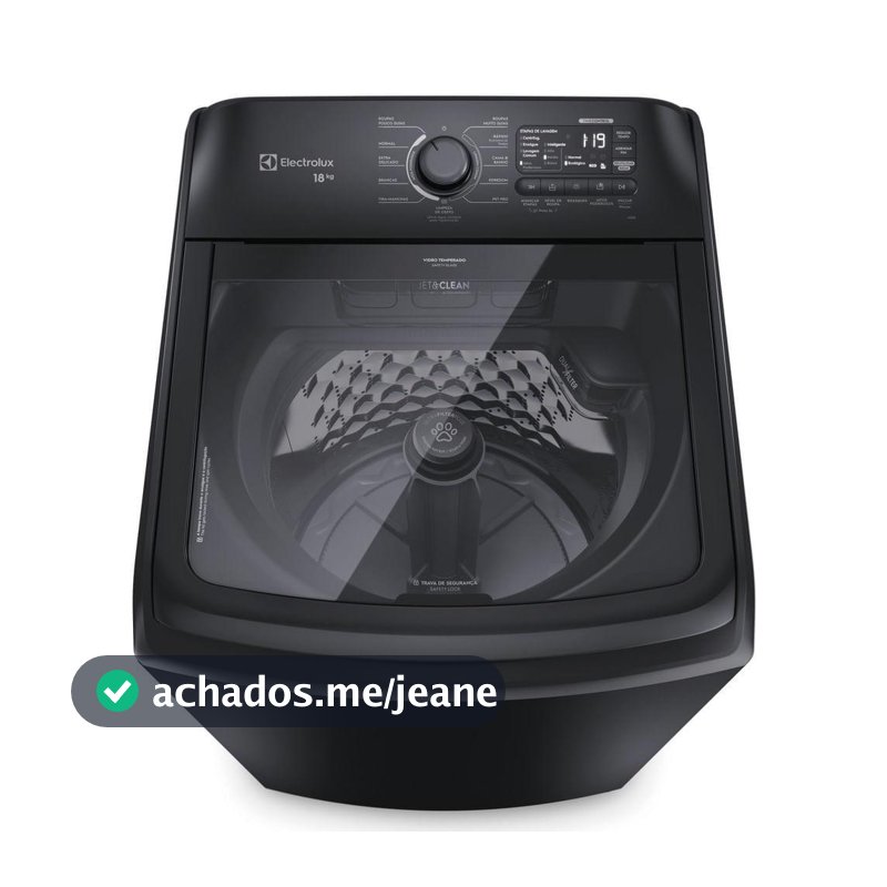 Máquina de Lavar Electrolux 18Kg Preta Expert Tripla Filtragem e Jatos Poderosos (LEB18)