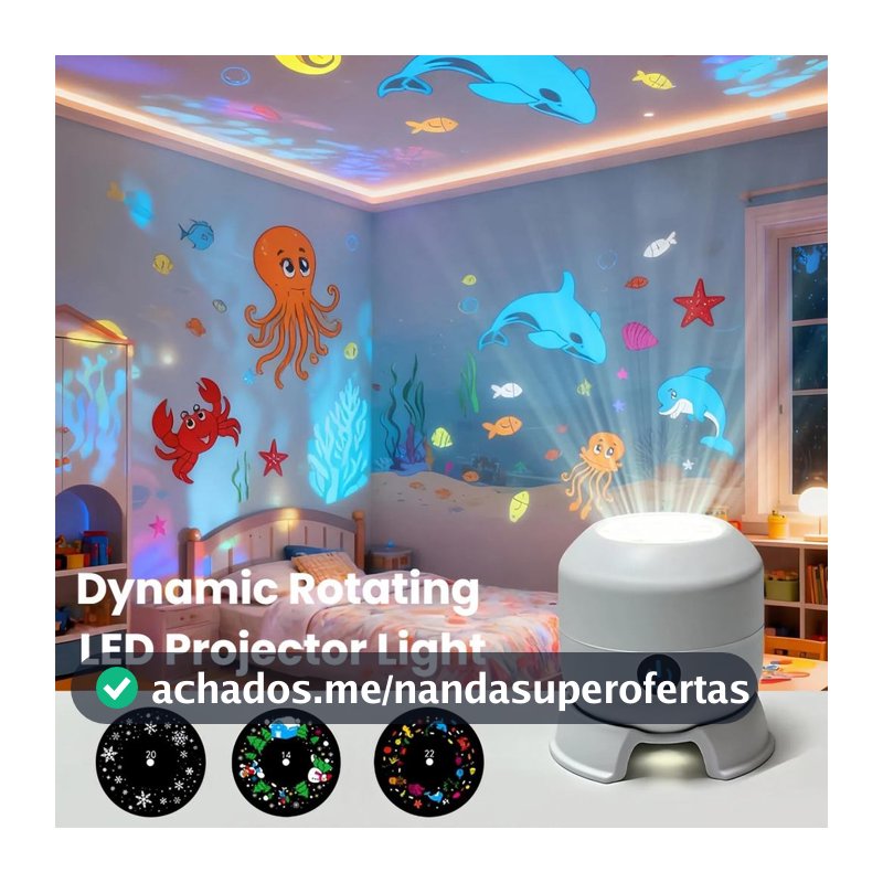 Lâmpada De Projeção Ocean World Ajustável Dinâmica Rotativa LED Projetor Luz USB Plug-in 360 ° Design De Base Exclusivo