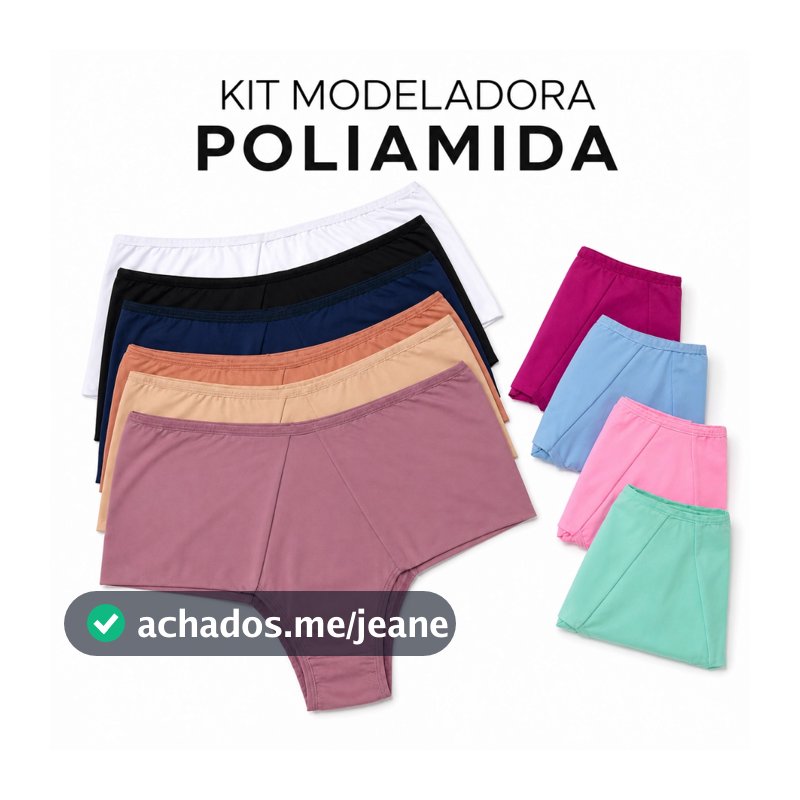 Kit Calcinha Alta Modeladora Tradicional Poliamida Segura Barriga Pós Parto Alzira