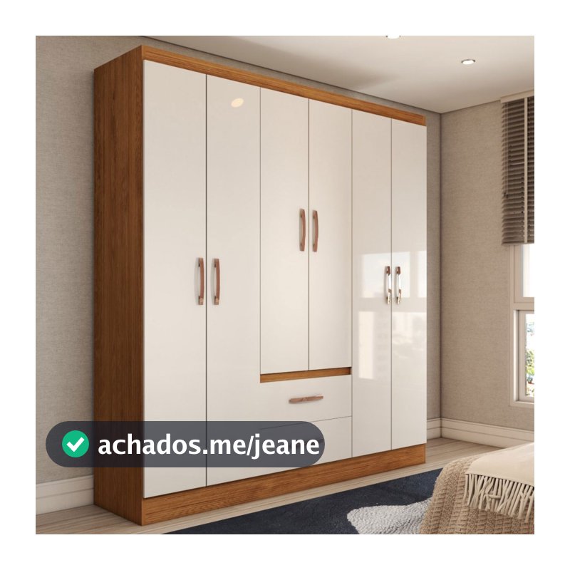 Guarda-Roupa Solteiro Belmont 6 Portas 2 Gavetas - Panorama Móveis