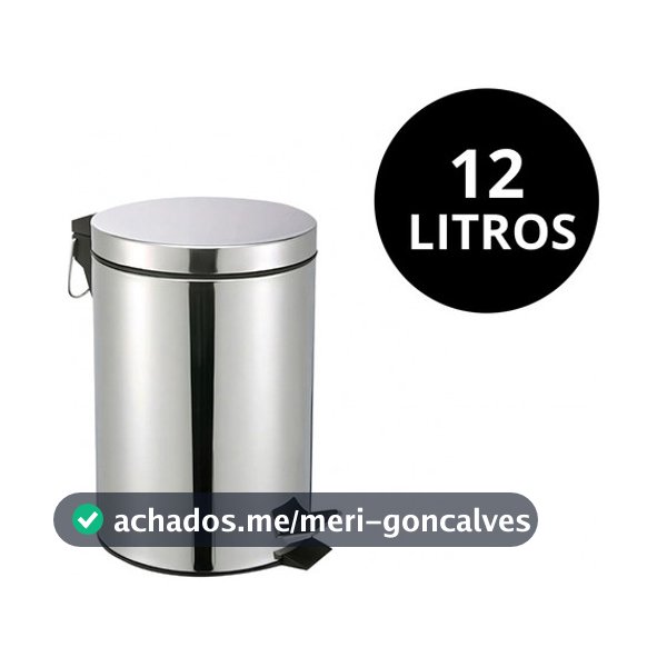 Lixeira Inox Com Pedal E Balde Interno Lixeira de Cozinha 12 e 5 Litros Para Saco de Lixo Pequeno Grande Moderna