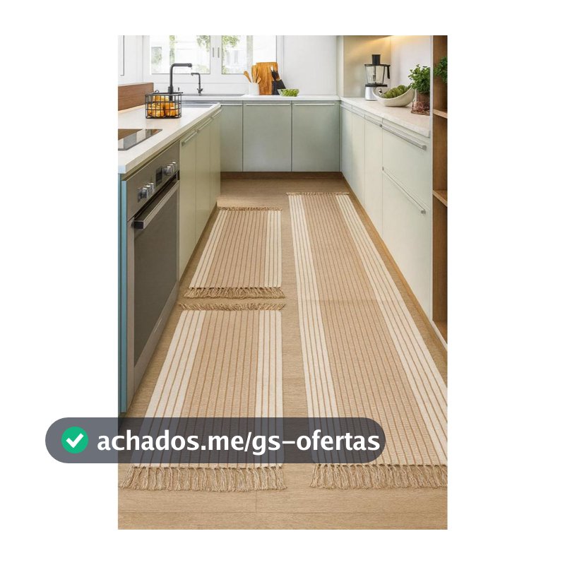 Jogo de Passadeira de Tear, Tapete de Cozinha, 3 Peças