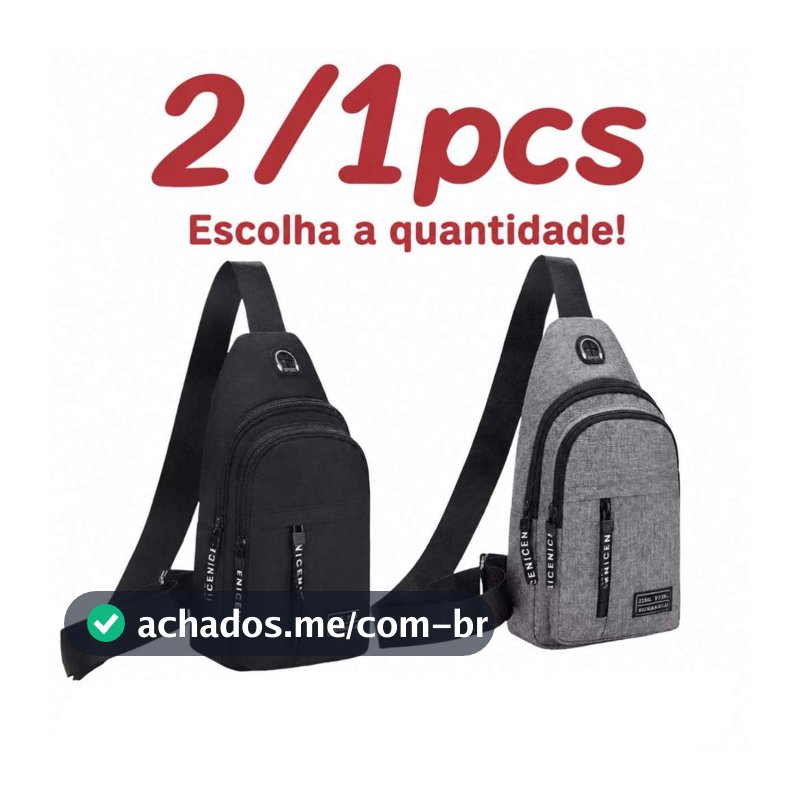 2/1 PCS Bolsa Mochila De Peito Tiracolo Pochete Bolsa Impermeável Transversal Masculina